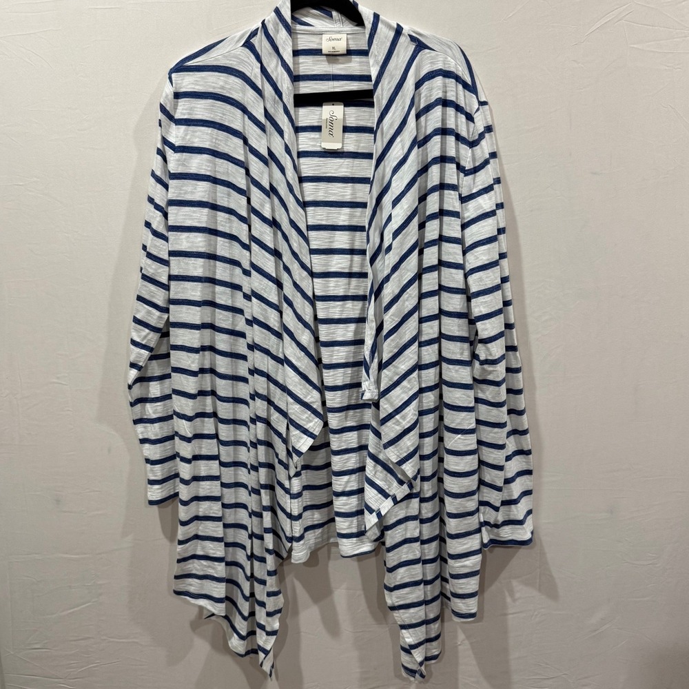 Soma Zen Stripe Open Front Duster Cardigan XL